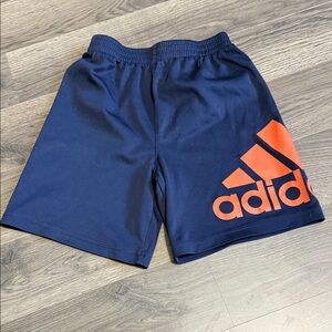 Adidas Dark Blue Shorts with Bright Orange Logo